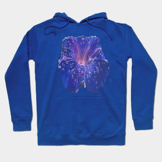 Morning Glory Petals and Dew Drops Cut Out Hoodie by taiche